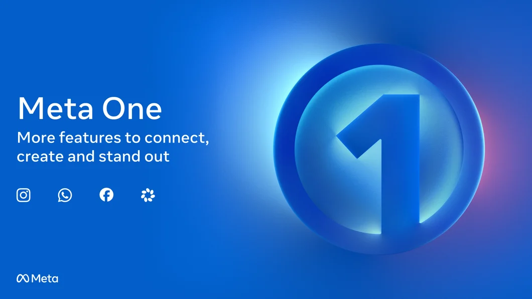 Imagem de divulgação do Meta One, assinatura da Meta para Instagram, Facebook, WhatsApp e recursos de inteligência artificial